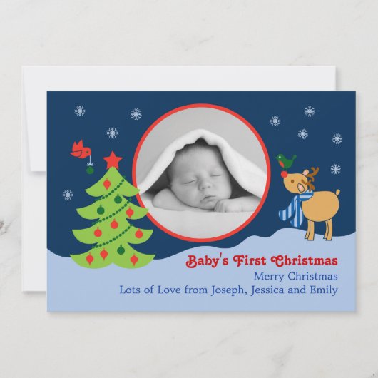 kerstfoto-aankondiging Baby Kaart (Voorkant)