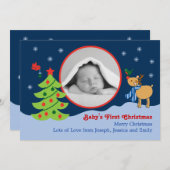 kerstfoto-aankondiging Baby Kaart (Voorkant / Achterkant)