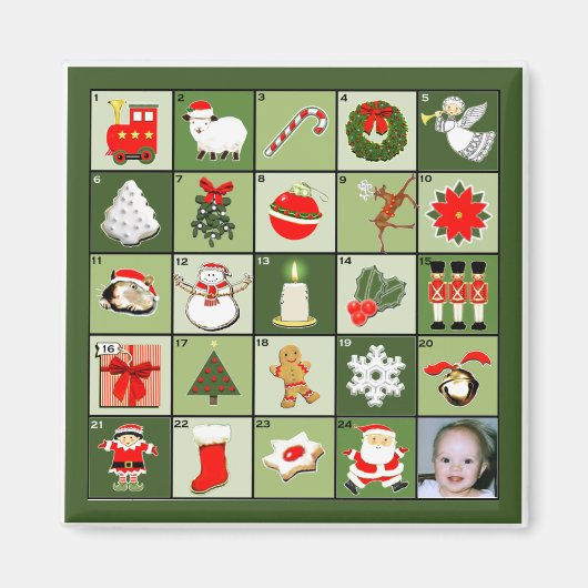 Kerstfoto Adventskalender Magneet (Voorkant)