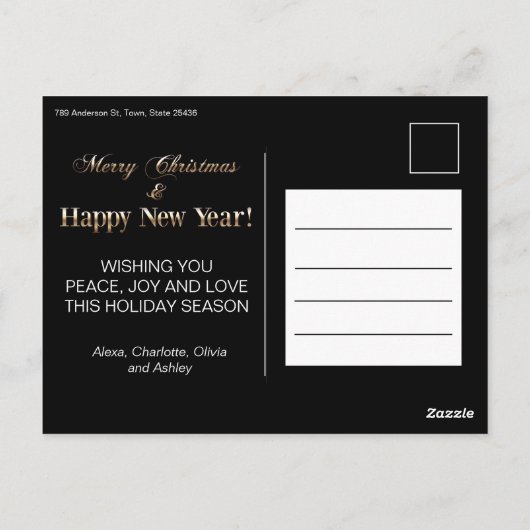 Kerstfoto Algemene vakantie Briefkaart (Achterkant)