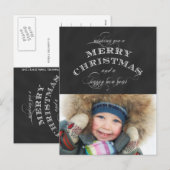 KERSTFOTO ANSICHTKAART | KRIJTBOEK FEESTDAGENKAART (Voorkant / Achterkant)