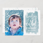 Kerstfoto 'Baby It's Cold Outside' Feestdagenkaart (Voorkant / Achterkant)