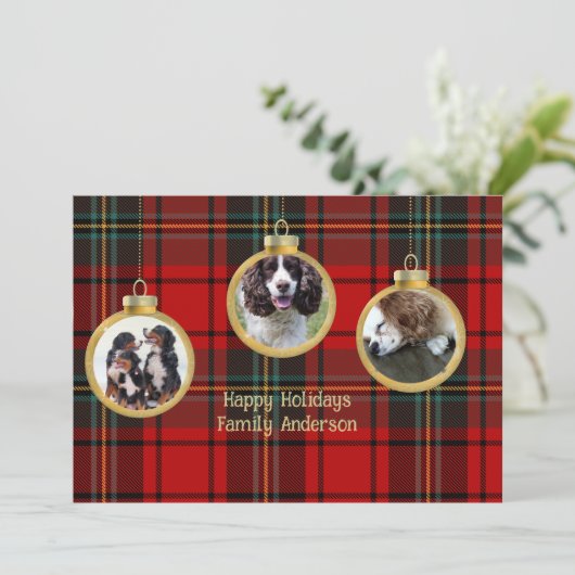 Kerstfoto Baubles Merry Blessing Hope Kaart (Staand voorkant)