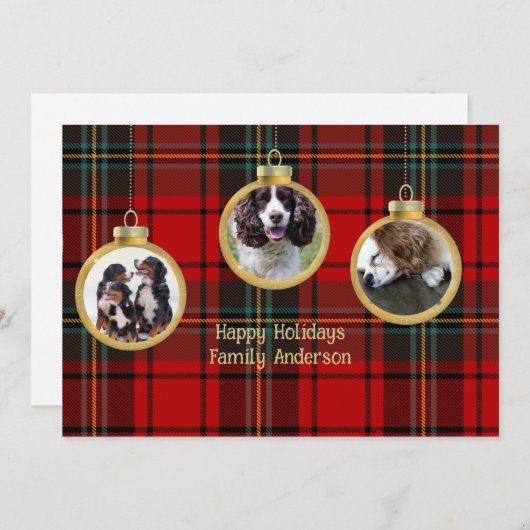 Kerstfoto Baubles Merry Blessing Hope Kaart (Voorkant / Achterkant)