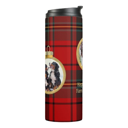 Kerstfoto Baubles Merry Blessing Hope Thermosbeker (Gedraaid links)