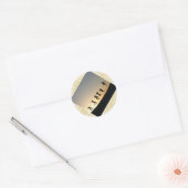 kerstfoto beige cadeaulabel klein ronde sticker (Envelop)