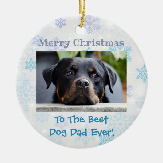 kerstfoto beste hond vader ooit keramisch ornament (Voorkant)