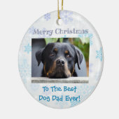 kerstfoto beste hond vader ooit keramisch ornament (Links)