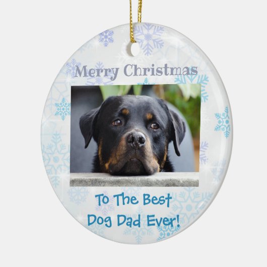 kerstfoto beste hond vader ooit keramisch ornament (Links)