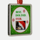 kerstfoto beste hond vader ooit metalen ornament (Rechts)