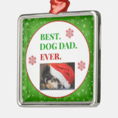kerstfoto beste hond vader ooit metalen ornament (Links)