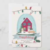 Kerstfoto Bewegende Aankondiging in Sneeuwbol (Voorkant)