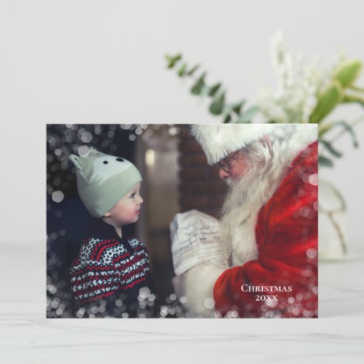 Kerstfoto Bokeh Overlay Kaart 2 Sided (Staand voorkant)