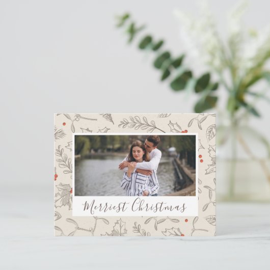 kerstfoto briefkaart (Staand voorkant)