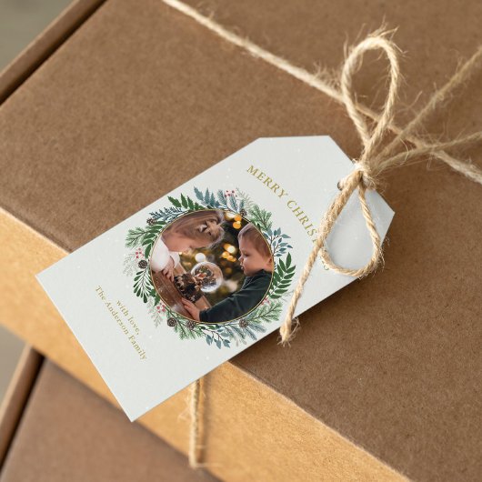 kerstfoto cadeaulabel