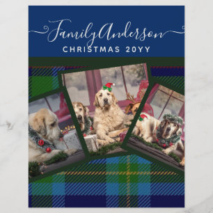 KERSTFOTO CADOS - Miller TARTAN Blauwe Collage Flyer