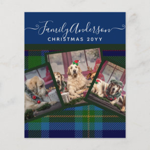 KERSTFOTO CADOU - Miller TARTAN Blauwe Collage Flyer