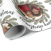 Kerstfoto - Calligrafie - Whimsical Branches Cadeaupapier (Rol Hoek)