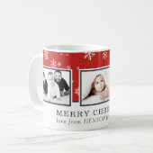 kerstfoto Collage aangepaste serie Red Holiday Koffiemok (Voorkant links)