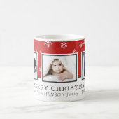 kerstfoto Collage aangepaste serie Red Holiday Koffiemok (Center)