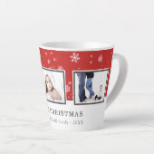 kerstfoto Collage aangepaste serie Red Holiday Latte Mok (Rechterhoek)