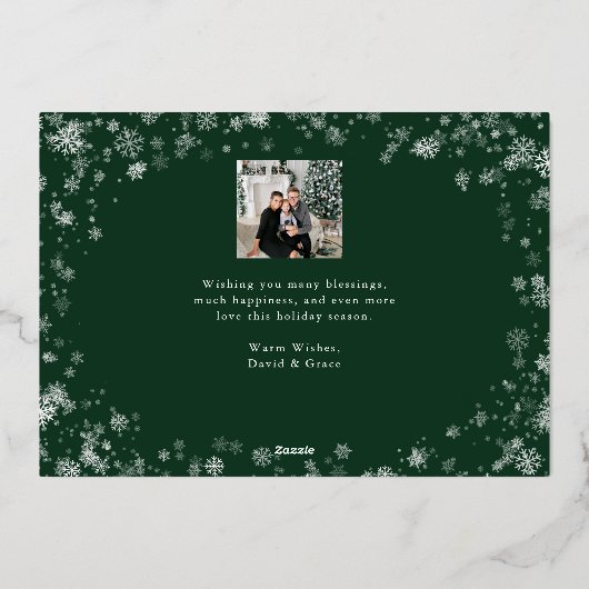 kerstfoto Collage Gold Folie Feestdagenkaart (Achterkant)