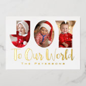 Kerstfoto Collage Gold Folie Vakantie Kaart (Voorkant)