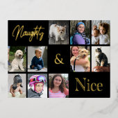 Kerstfoto Collage Gold Folie Vakantie Kaart (Voorkant)