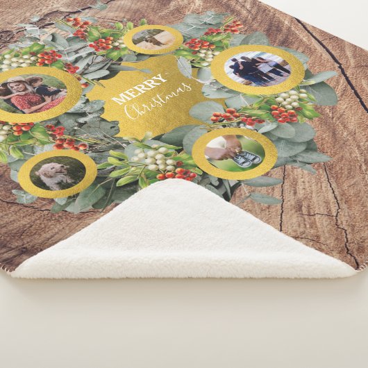 kerstfoto Collage Holiday Foto Sherpa Deken (3/4)