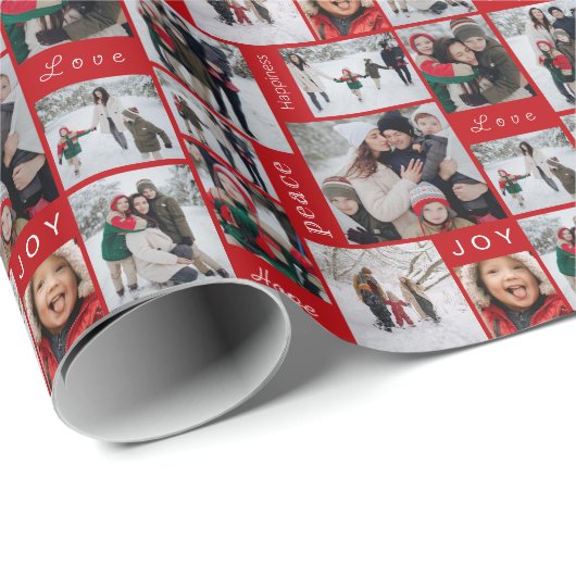 Kerstfoto collage inpakpapier (Rol Hoek)
