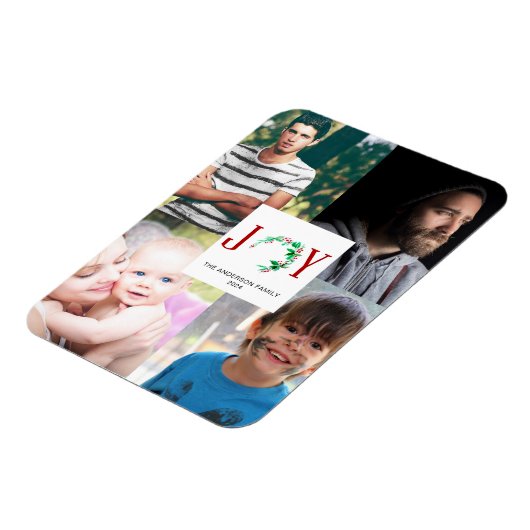Kerstfoto Collage Joy Familie Afbeeldingen Magneet (Linkerzijde)