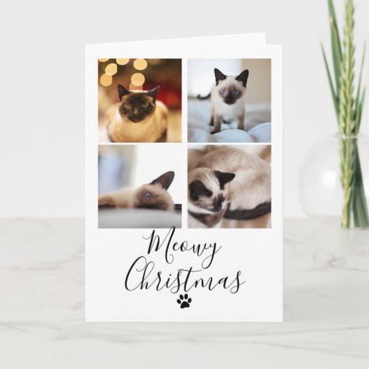 Kerstfoto-collage Kat Kerstkaart (Voorkant)