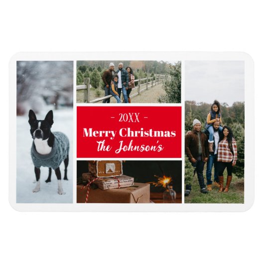 kerstfoto-collage magneet (Horizontaal)