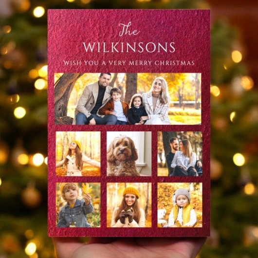 Kerstfoto collage moderne familie feestdagenkaart