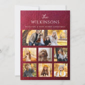 Kerstfoto collage moderne familie feestdagenkaart (Voorkant)