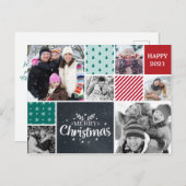kerstfoto collage rood groen briefkaart (Voorkant / Achterkant)