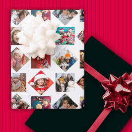 Kerstfoto Collage Vakantie Inpakpapier Vel