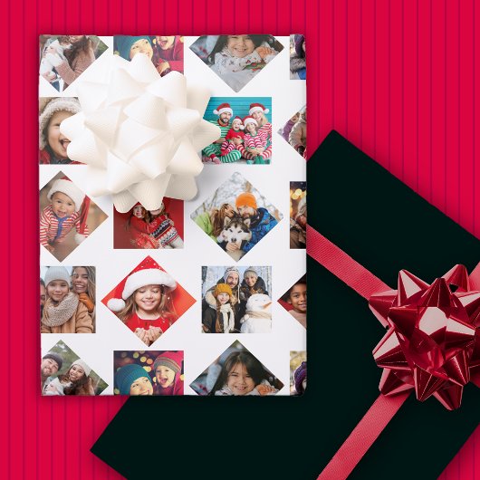 Kerstfoto Collage Vakantie Inpakpapier Vel