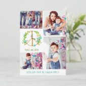 kerstfoto-collage | Vrede op aarde Feestdagenkaart (Staand voorkant)