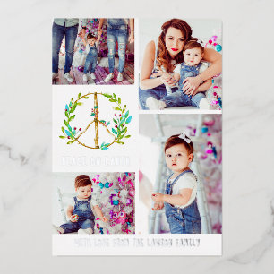 kerstfoto-collage   Vrede op Aardoliedag C Folie Feestdagenkaart