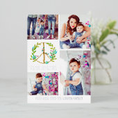 kerstfoto-collage | Vrede op Aardoliedag C Folie Feestdagenkaart (Staand Voorkant)