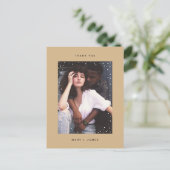 KERSTFOTO DANKKAART | Modern Minimaal Stip Briefkaart (Staand voorkant)