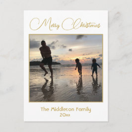 Kerstfoto Elegant Goud Briefkaart