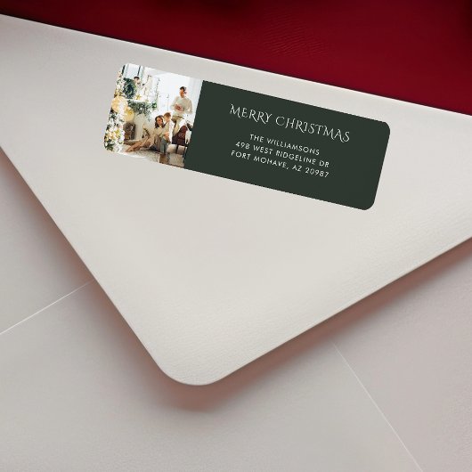 Kerstfoto Elegant retour adres Etiket