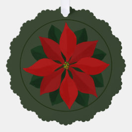 Kerstfoto en Poinsettia Ornament Kaart