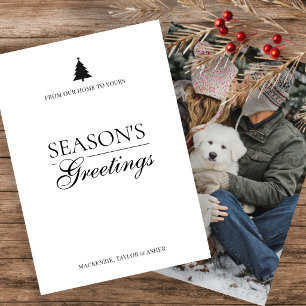 Kerstfoto en tekst Persoonlijk eenvoudig Feestdagenkaart