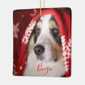 kerstfoto eten keramisch ornament (Links)