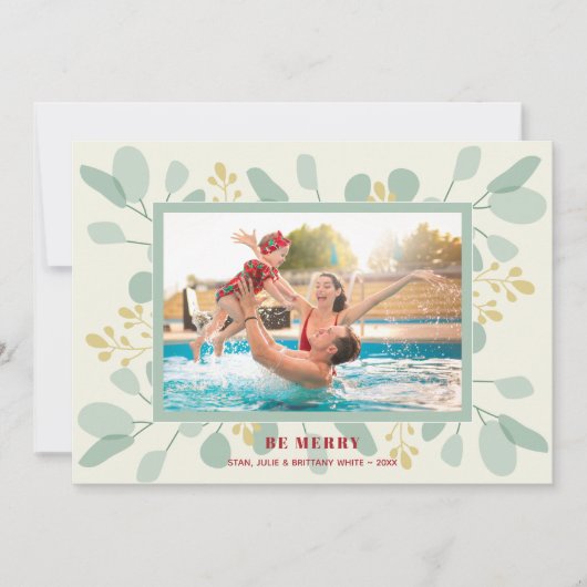 Kerstfoto Eucalyptus Feestdagenkaart (Voorkant)