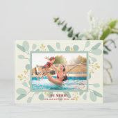 Kerstfoto Eucalyptus Feestdagenkaart (Staand voorkant)