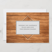 kerstfoto Familienaam Rustic Wood 2 Sided Kaart (Achterkant)